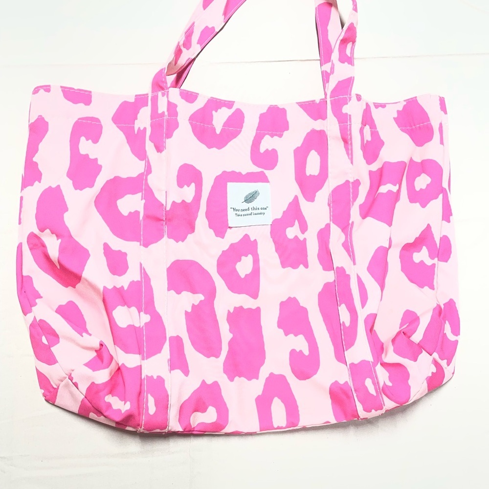 Pink Leopard Print Tote Bag